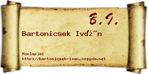 Bartonicsek Iván névjegykártya